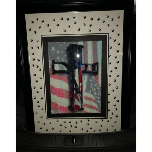 Cross & Flag Diamond Art