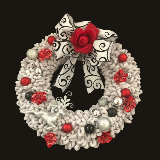 Gray Loop Christmas Wreath