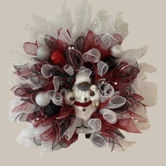 Snow Santa Wreath