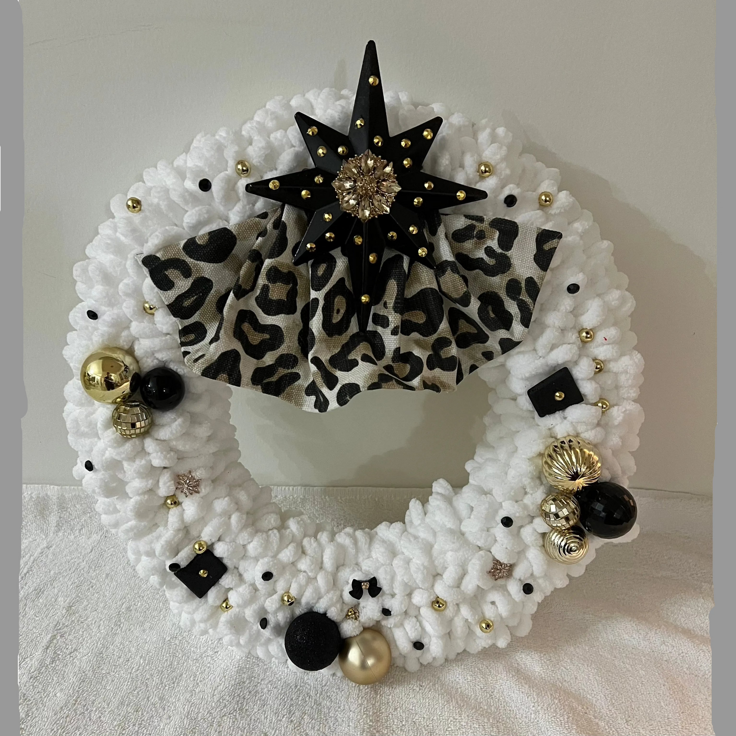 White Animal Print Wreath